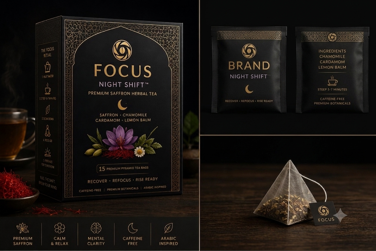FOCUS
NIGHT SHIFT™ Premium Saffron Herbal Tea